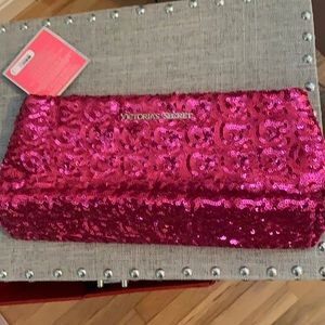 Victoria Secret Hot Pink sequenced hand bag